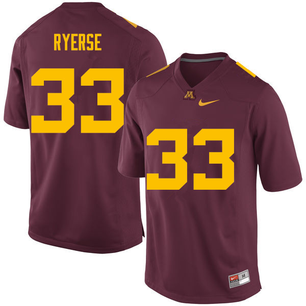Men #33 Grant Ryerse Minnesota Golden Gophers College Football Jerseys Sale-Maroon - Click Image to Close